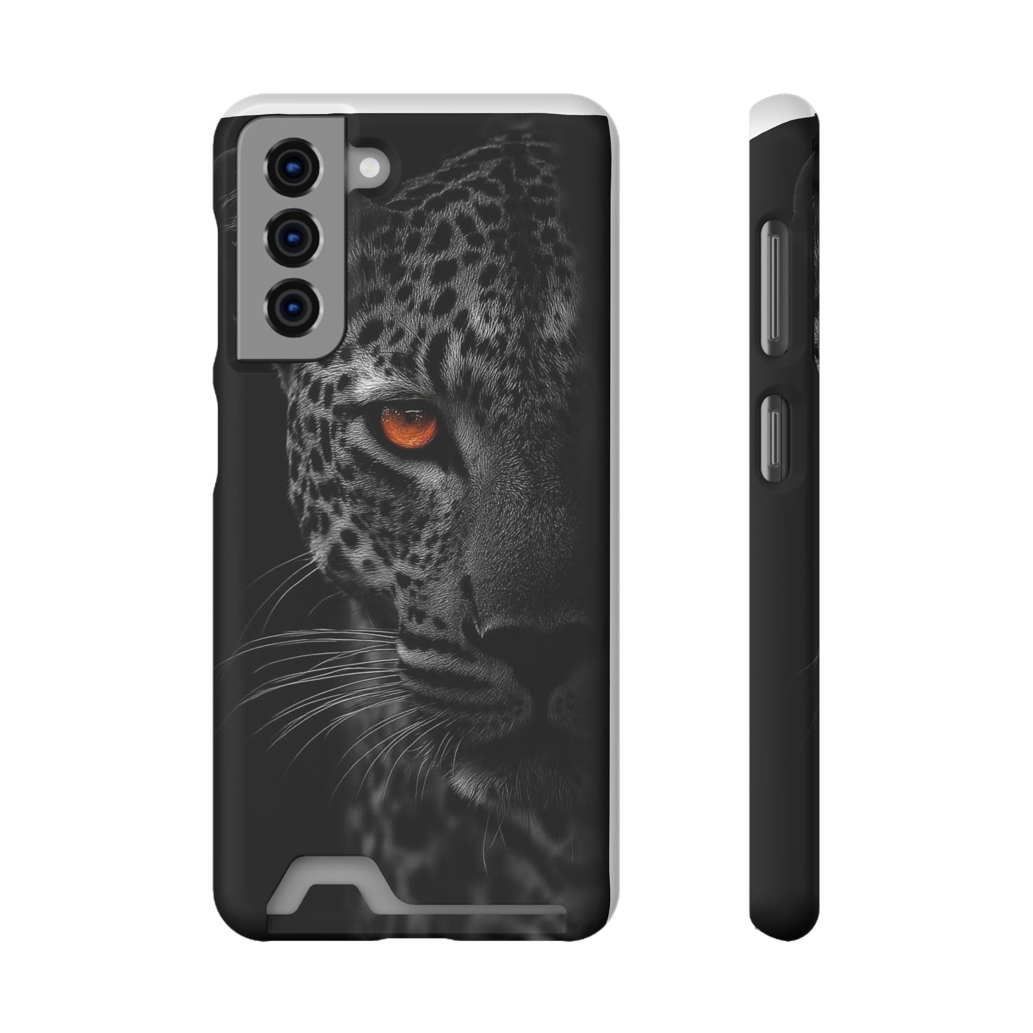 Leopard Gaze Phone Card Case — Rugged Protective Case with Card Holder