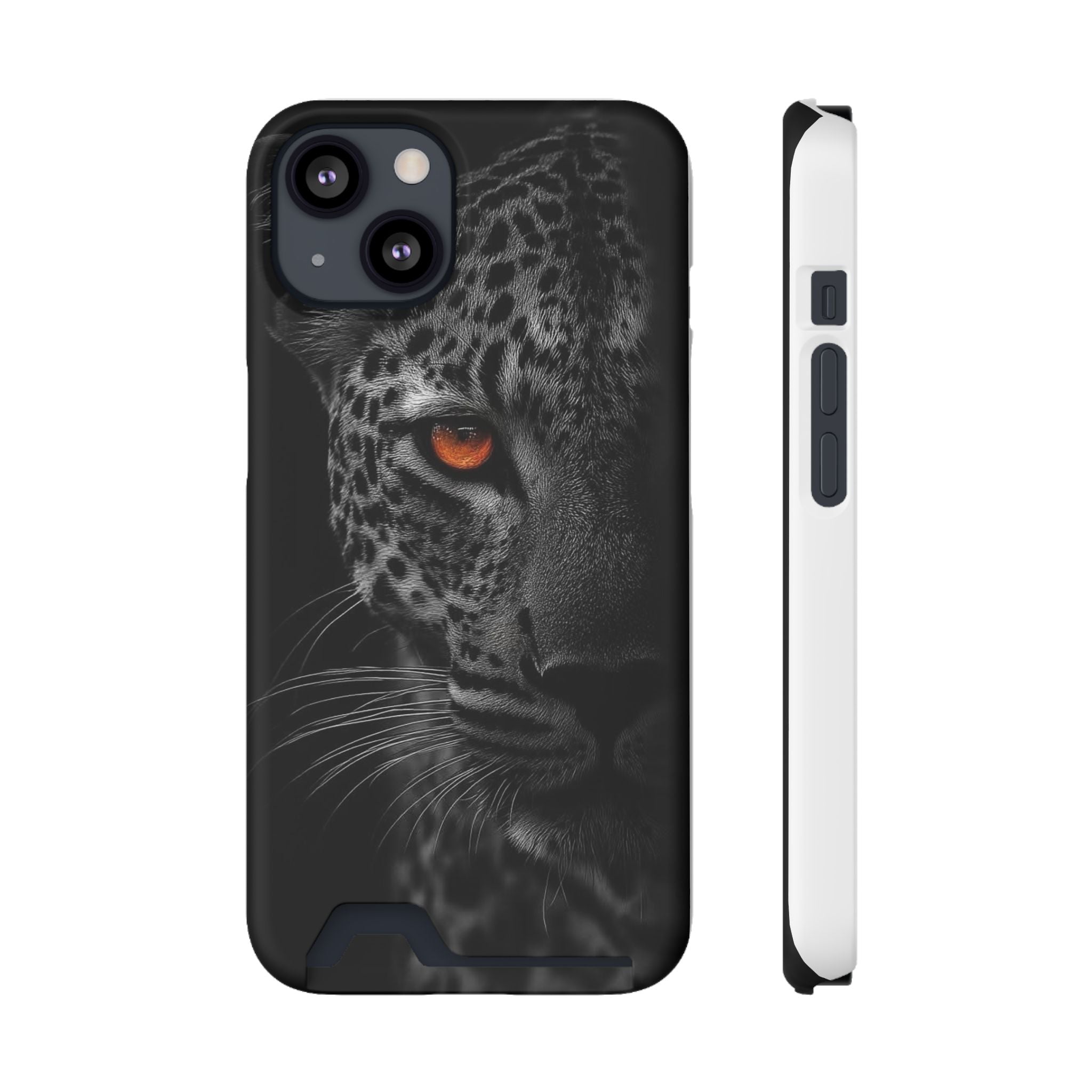 Leopard Gaze Phone Card Case — Rugged Protective Case with Card Holder