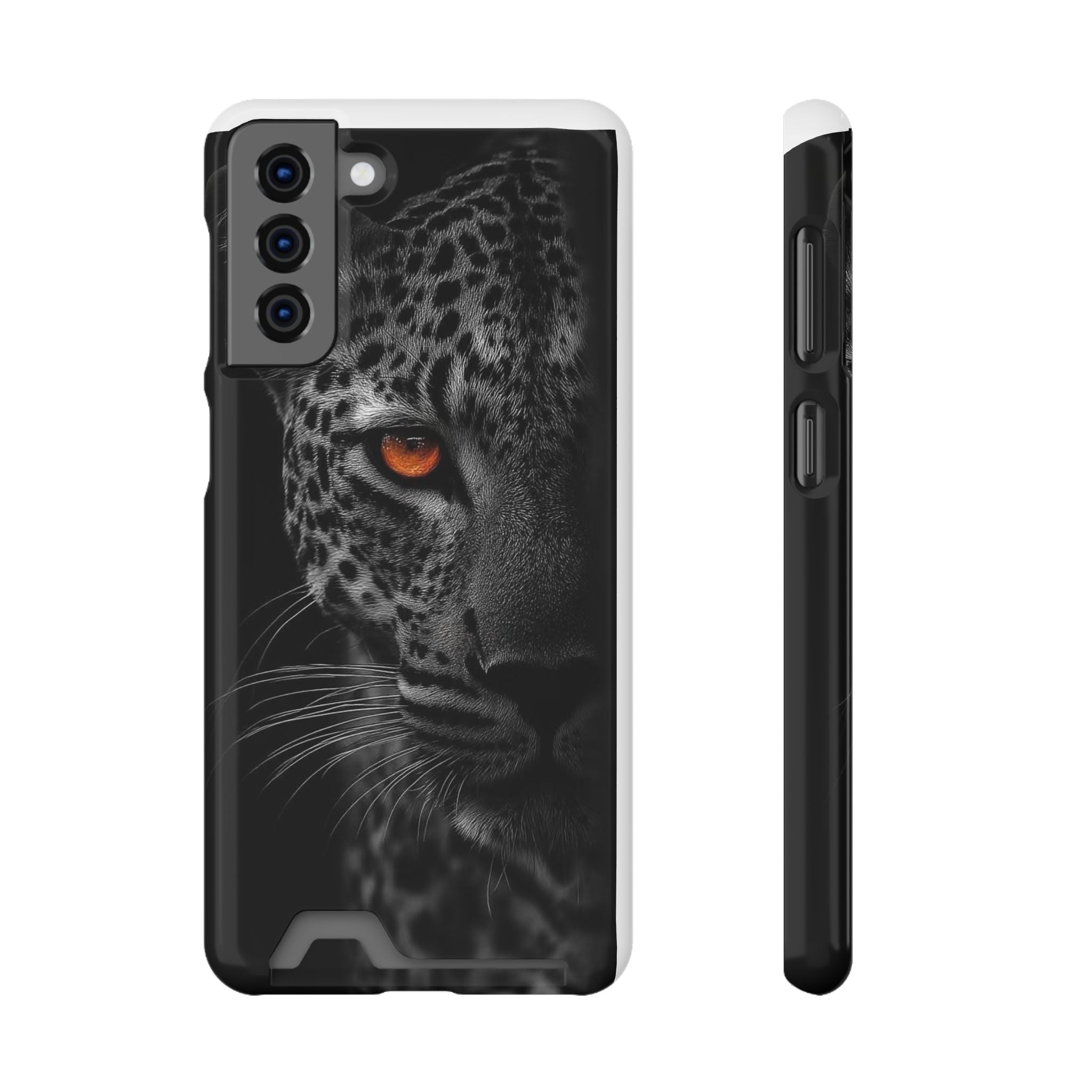 Leopard Gaze Phone Card Case — Rugged Protective Case with Card Holder