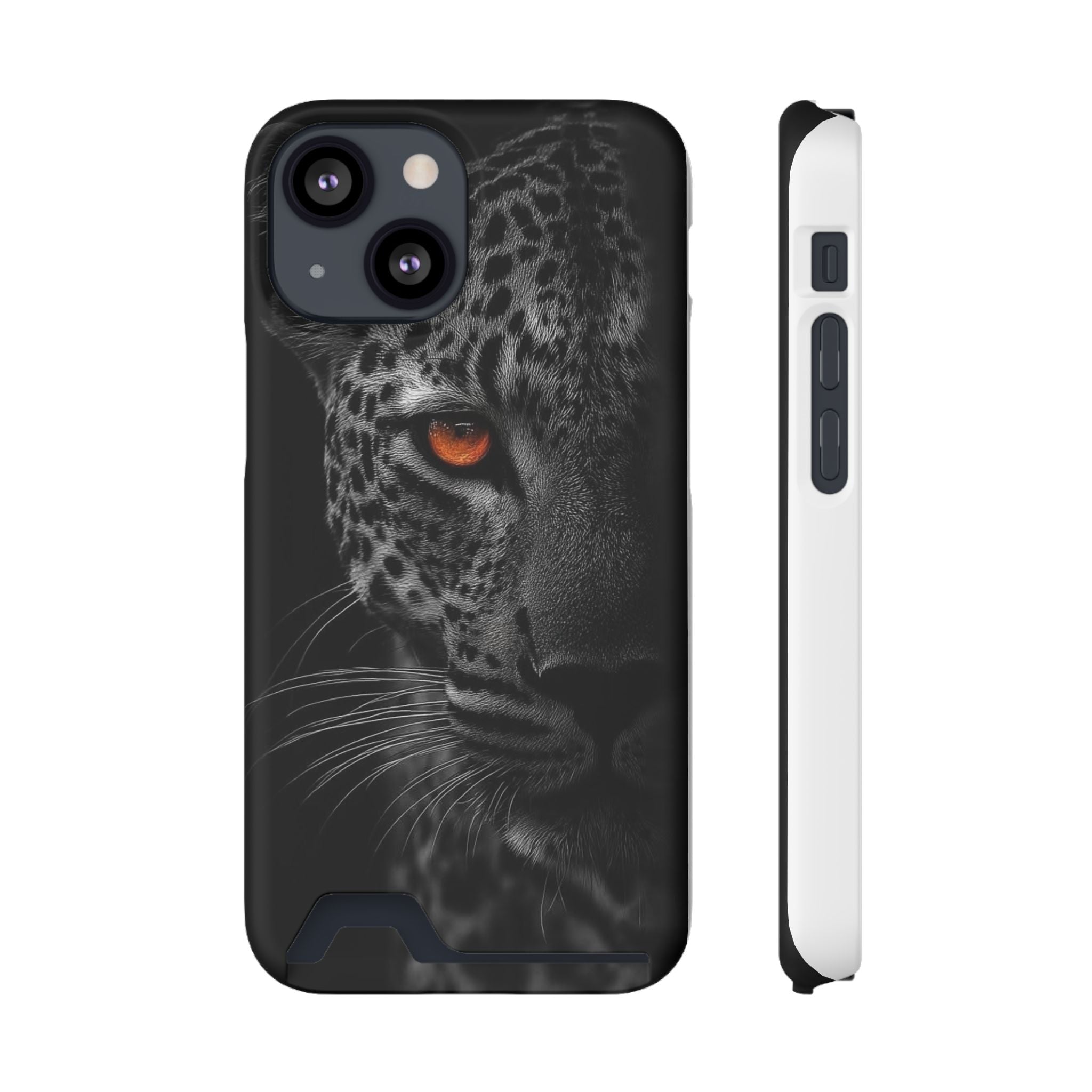 Leopard Gaze Phone Card Case — Rugged Protective Case with Card Holder