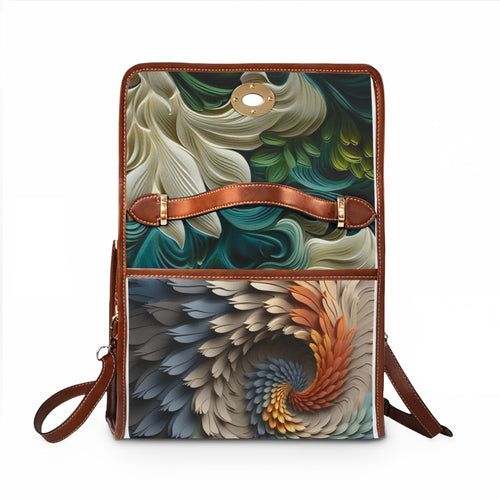 Canvas Bag - Waterproof Floral Mandala Satchel (Waterproof Canvas Bag)