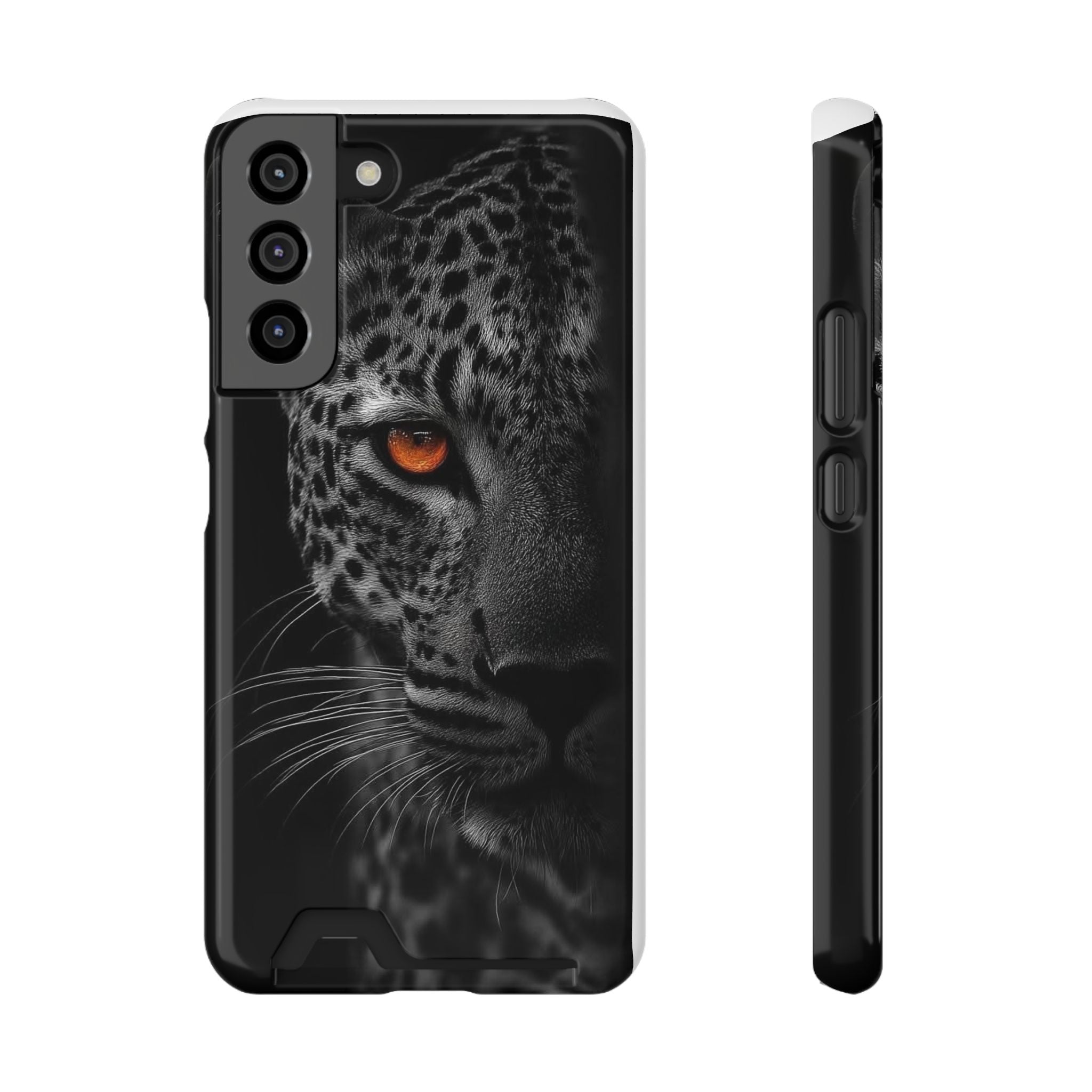 Leopard Gaze Phone Card Case — Rugged Protective Case with Card Holder