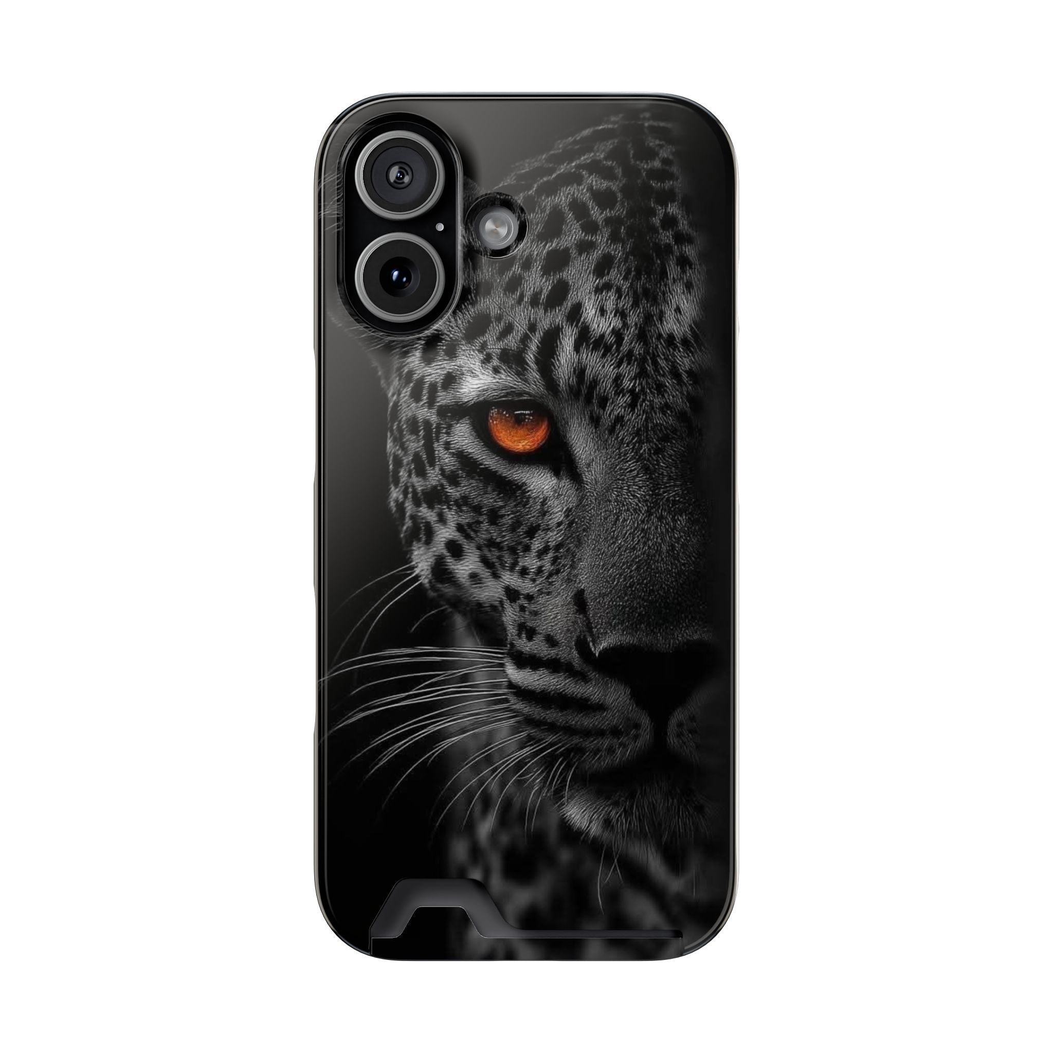 Leopard Gaze Phone Card Case — Rugged Protective Case with Card Holder