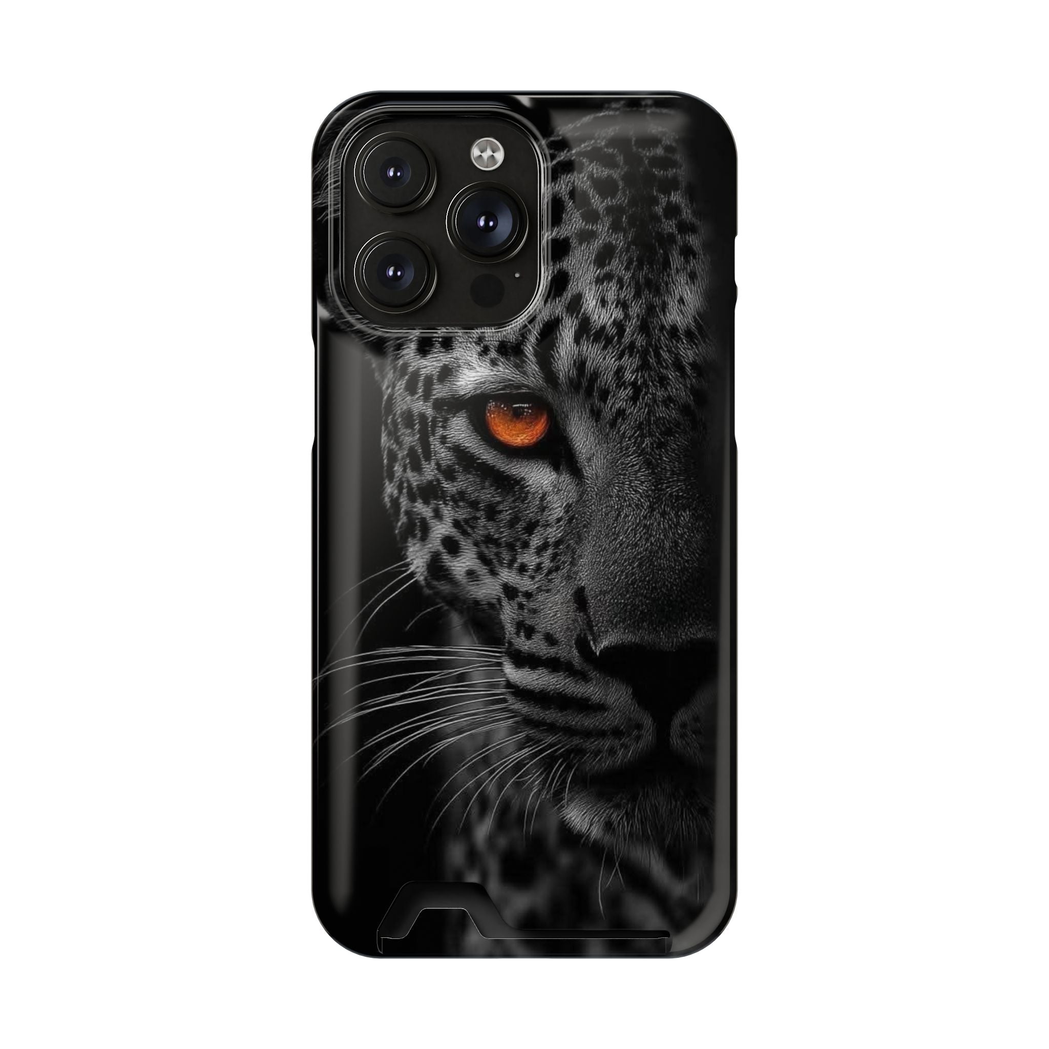 Leopard Gaze Phone Card Case — Rugged Protective Case with Card Holder