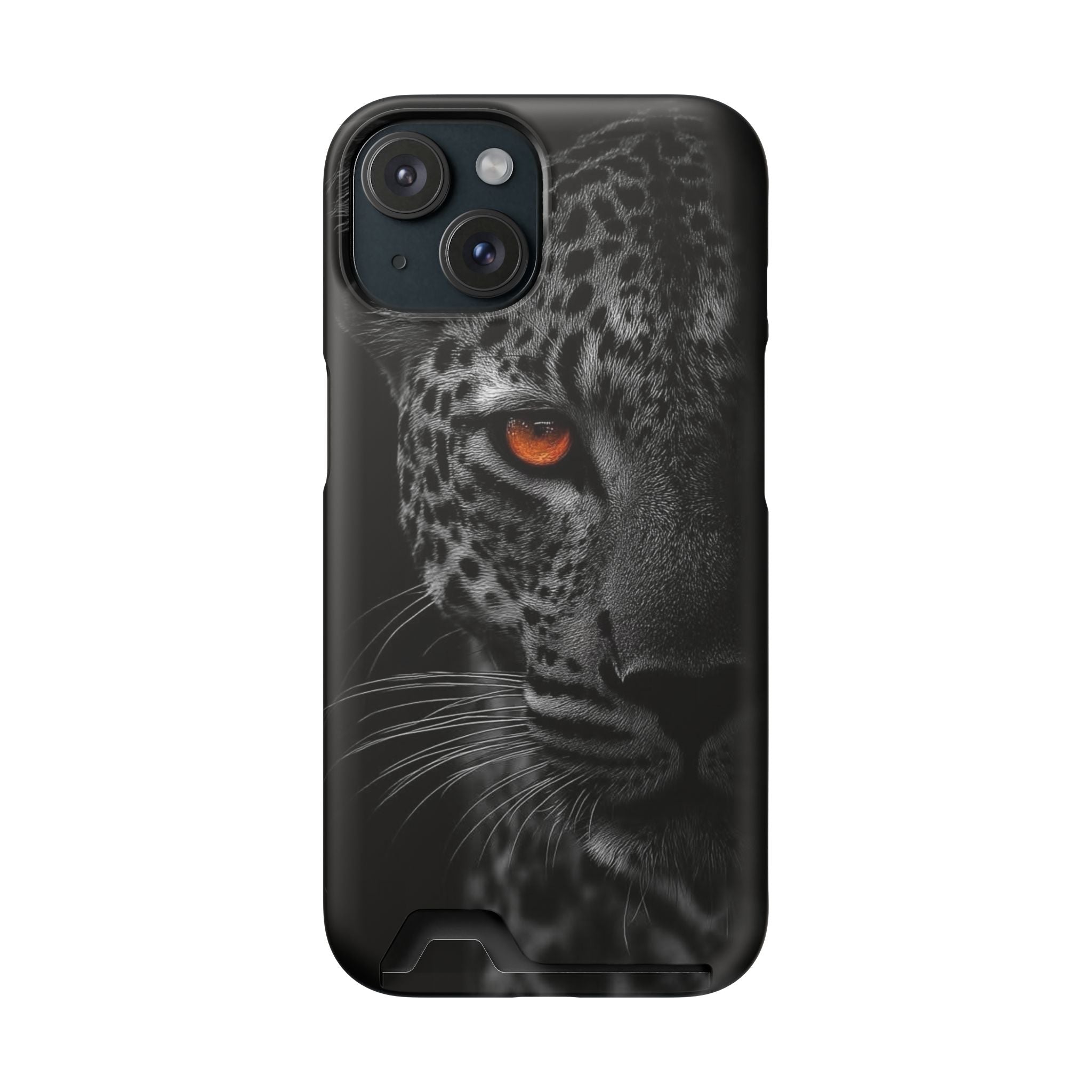 Leopard Gaze Phone Card Case — Rugged Protective Case with Card Holder