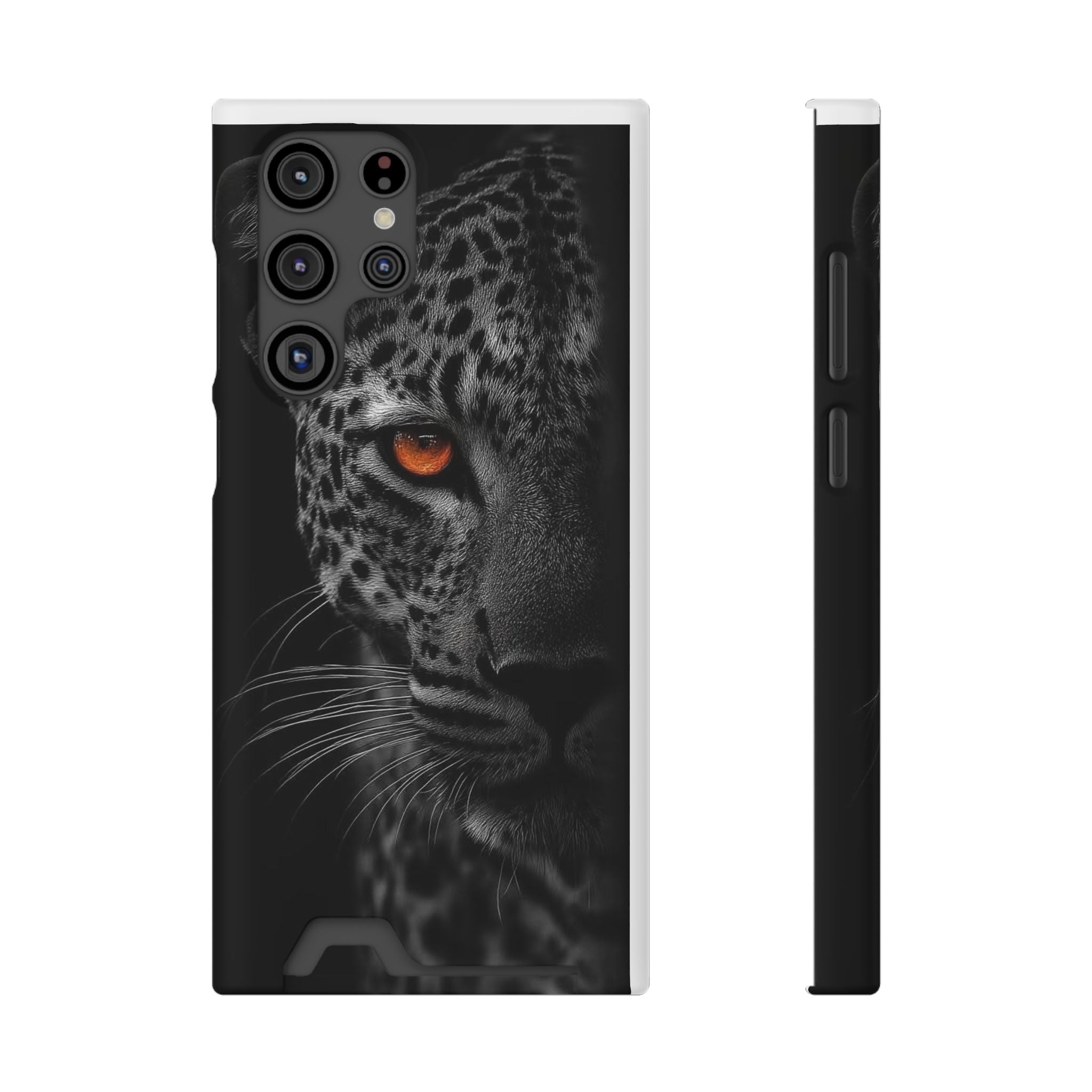 Leopard Gaze Phone Card Case — Rugged Protective Case with Card Holder
