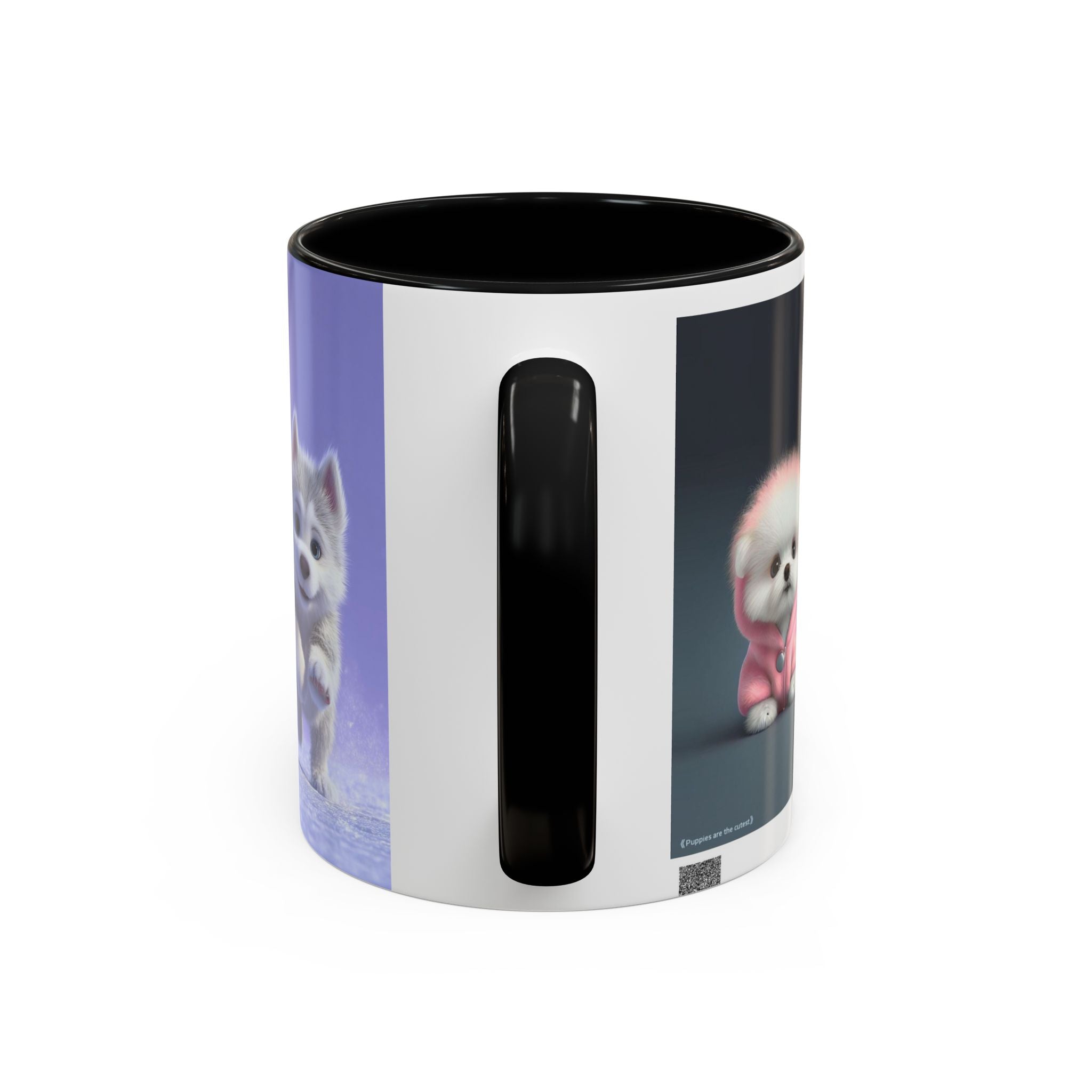 Cute Puppy & Red Spider Emblem Accent Coffee Mug (11/15oz)