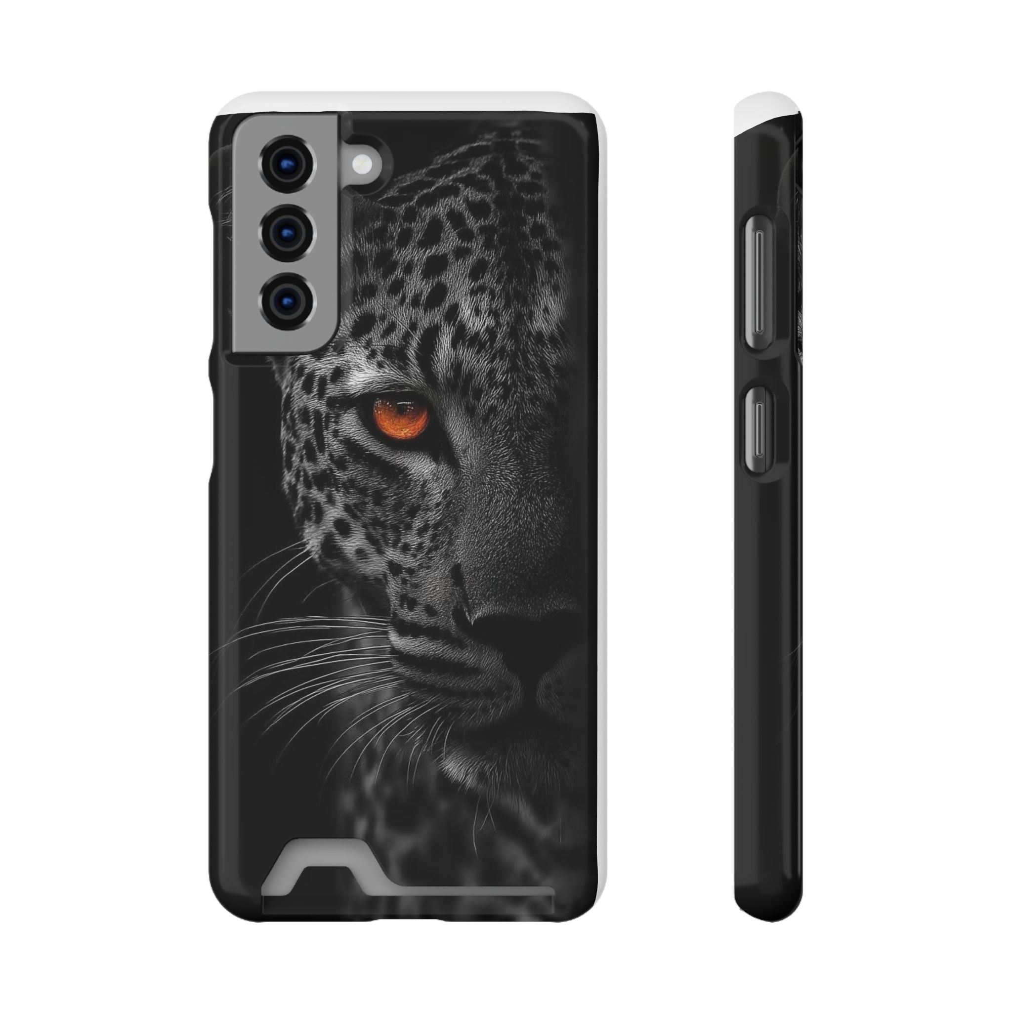 Leopard Gaze Phone Card Case — Rugged Protective Case with Card Holder
