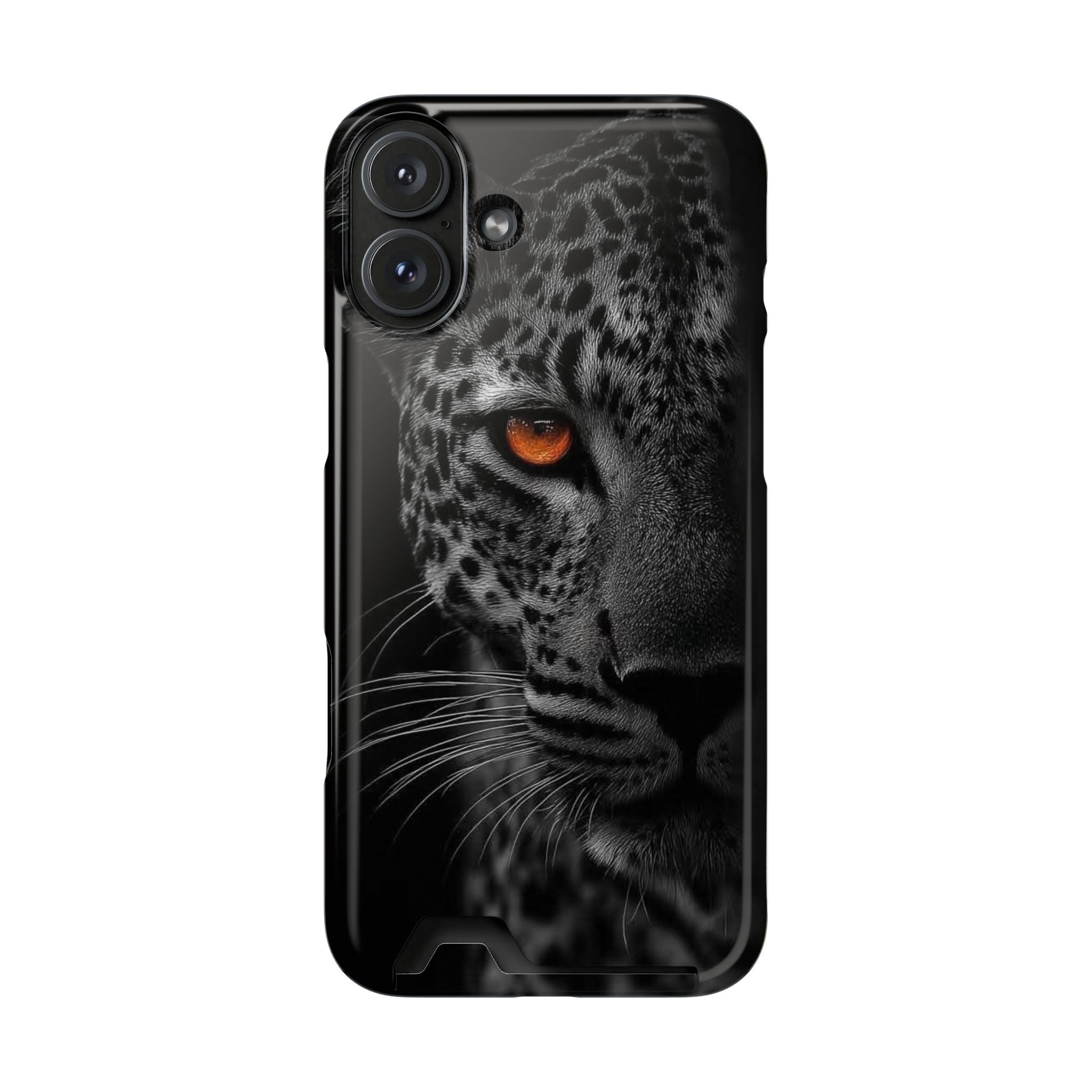 Leopard Gaze Phone Card Case — Rugged Protective Case with Card Holder