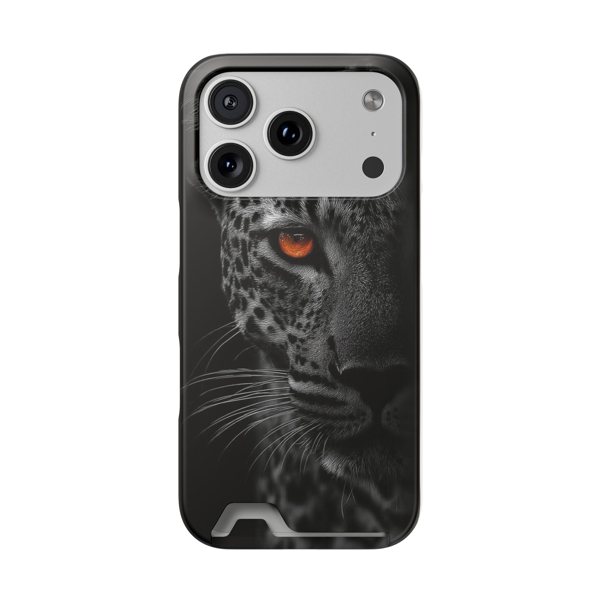 Leopard Gaze Phone Card Case — Rugged Protective Case with Card Holder