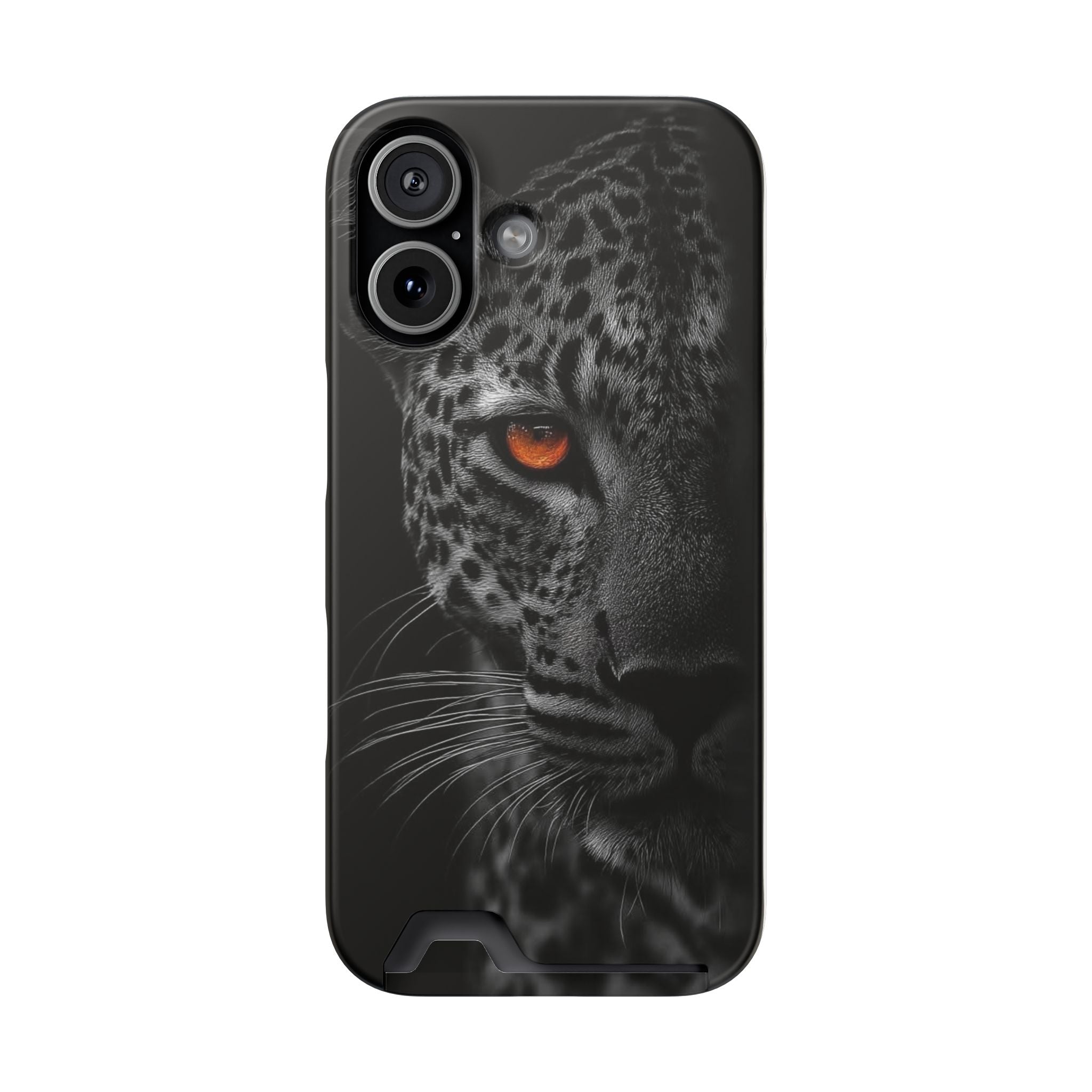 Leopard Gaze Phone Card Case — Rugged Protective Case with Card Holder