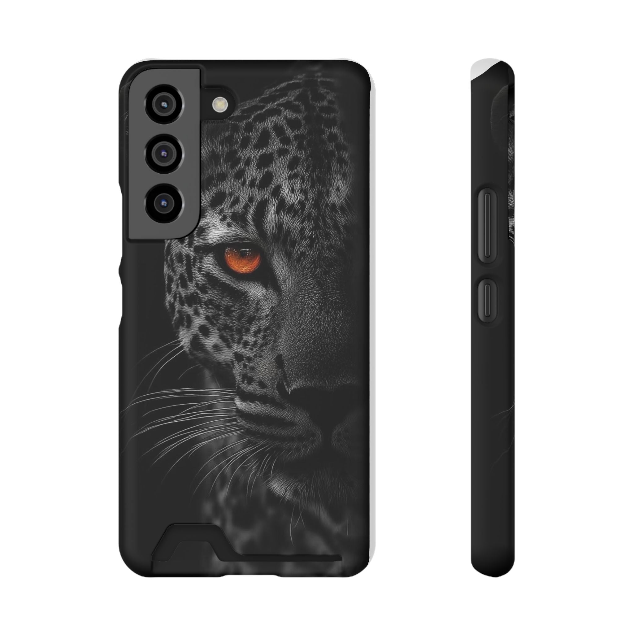 Leopard Gaze Phone Card Case — Rugged Protective Case with Card Holder