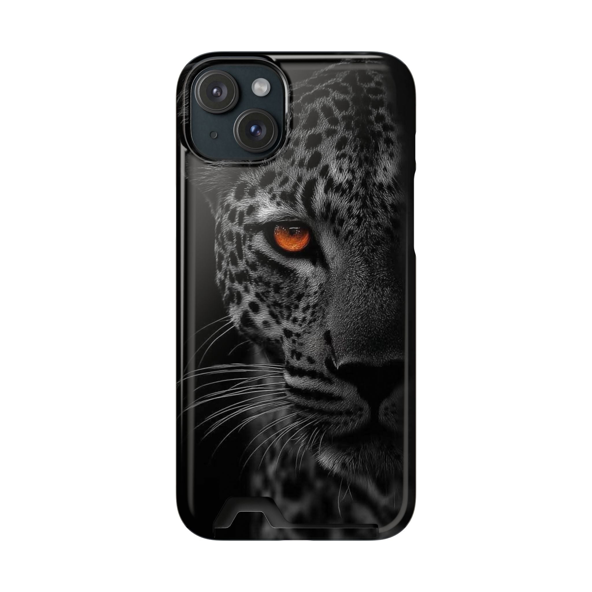 Leopard Gaze Phone Card Case — Rugged Protective Case with Card Holder