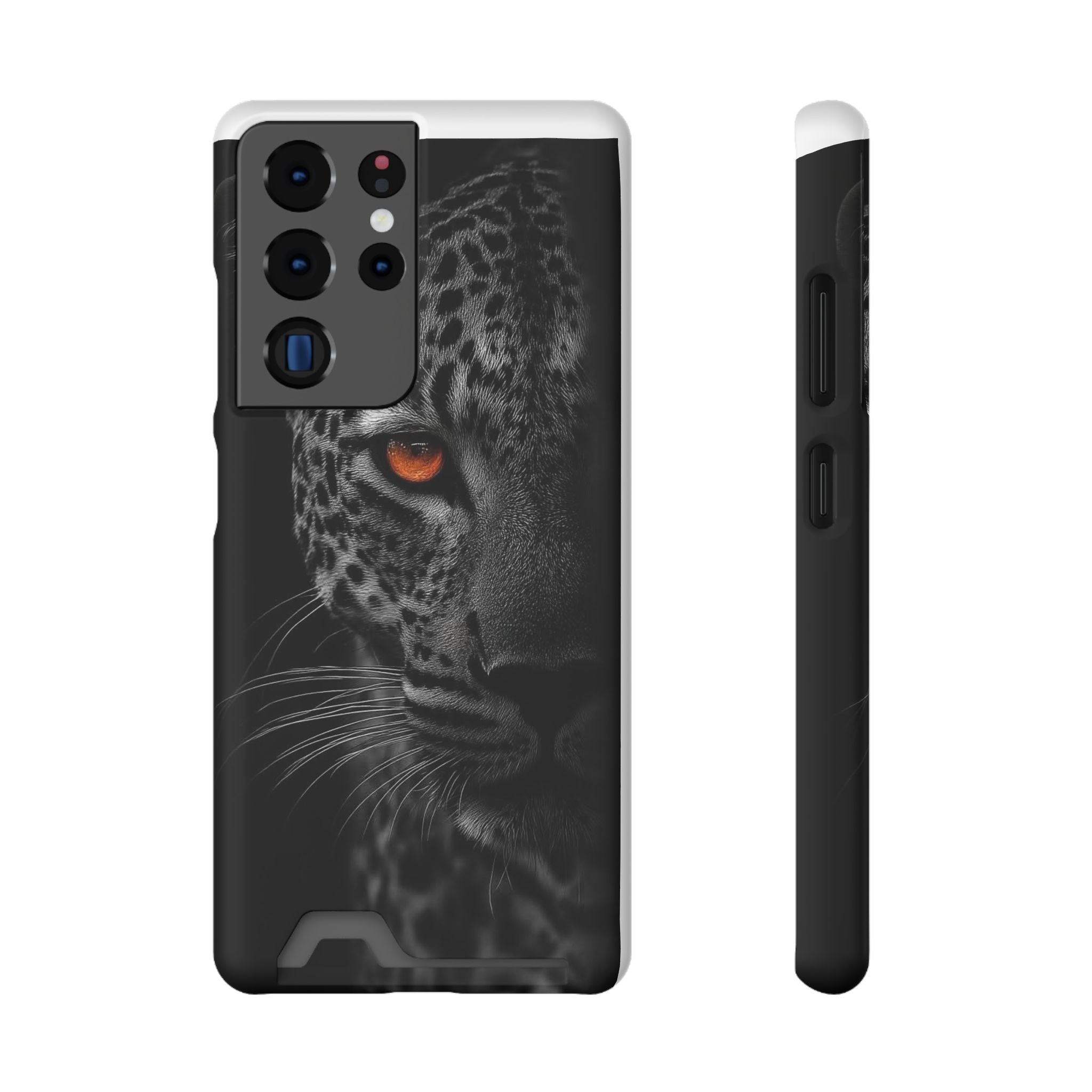 Leopard Gaze Phone Card Case — Rugged Protective Case with Card Holder