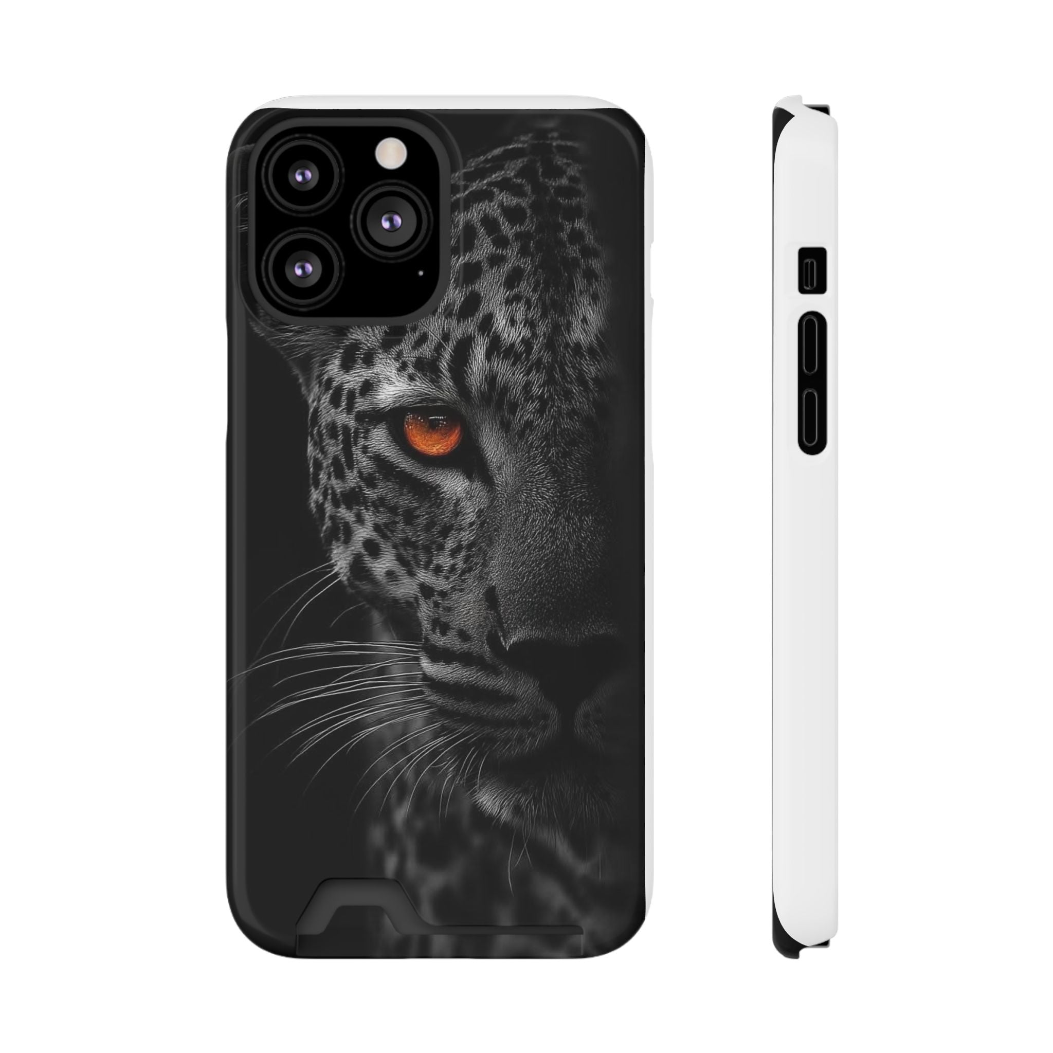 Leopard Gaze Phone Card Case — Rugged Protective Case with Card Holder