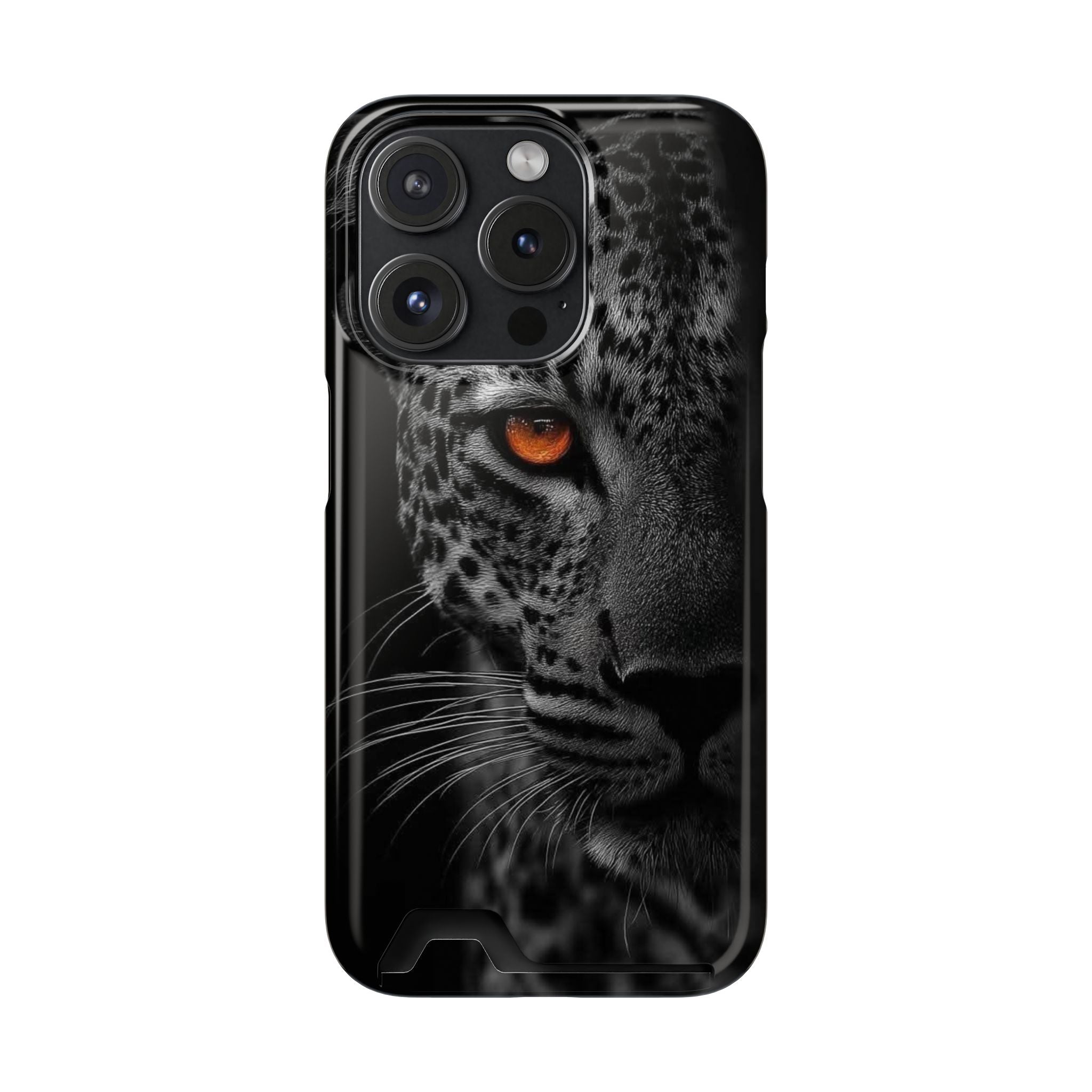 Leopard Gaze Phone Card Case — Rugged Protective Case with Card Holder