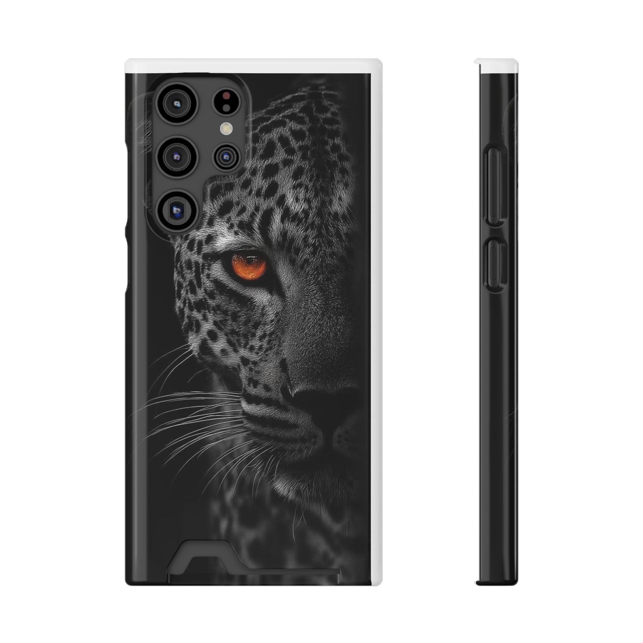 Leopard Gaze Phone Card Case — Rugged Protective Case with Card Holder