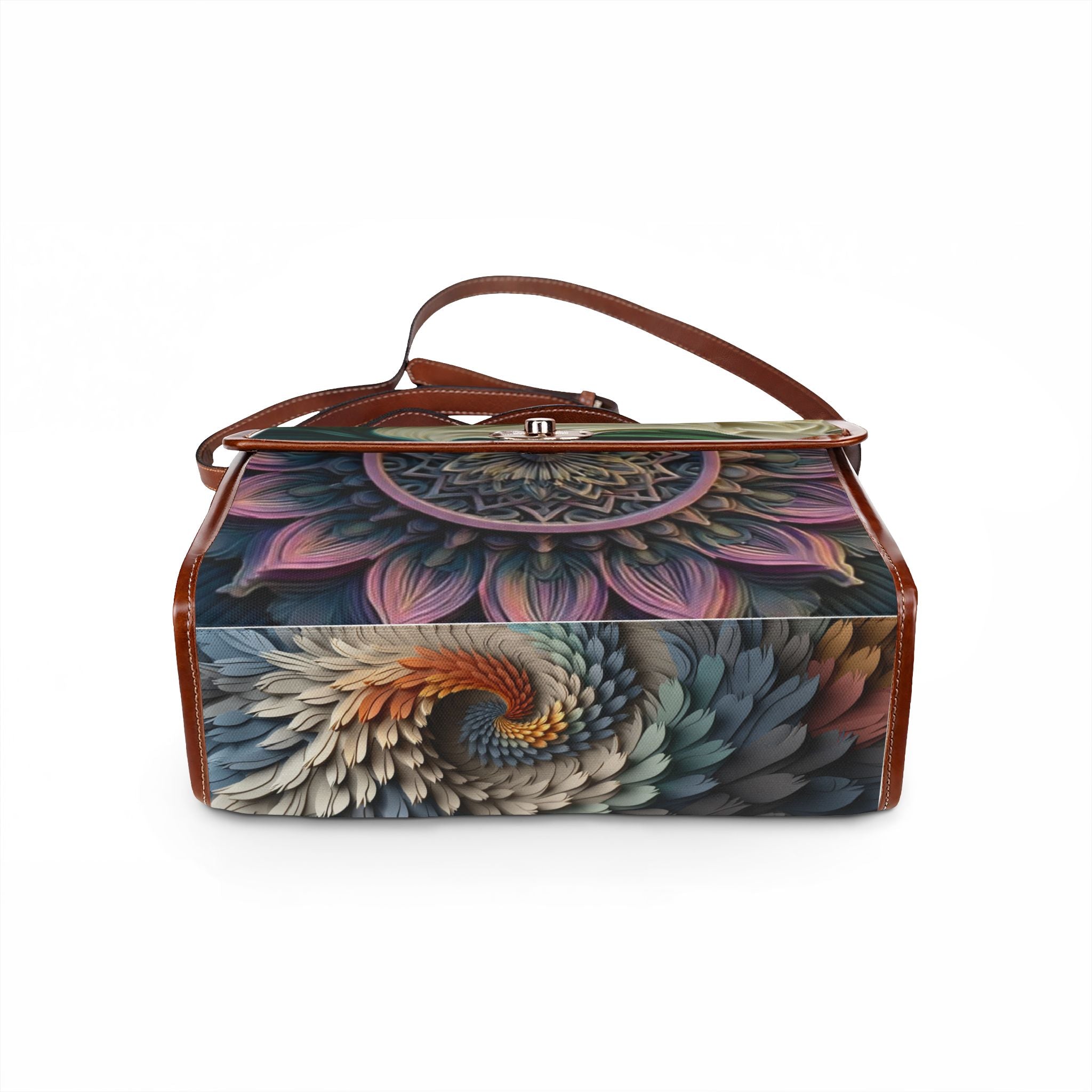 Canvas Bag - Waterproof Floral Mandala Satchel (Waterproof Canvas Bag)