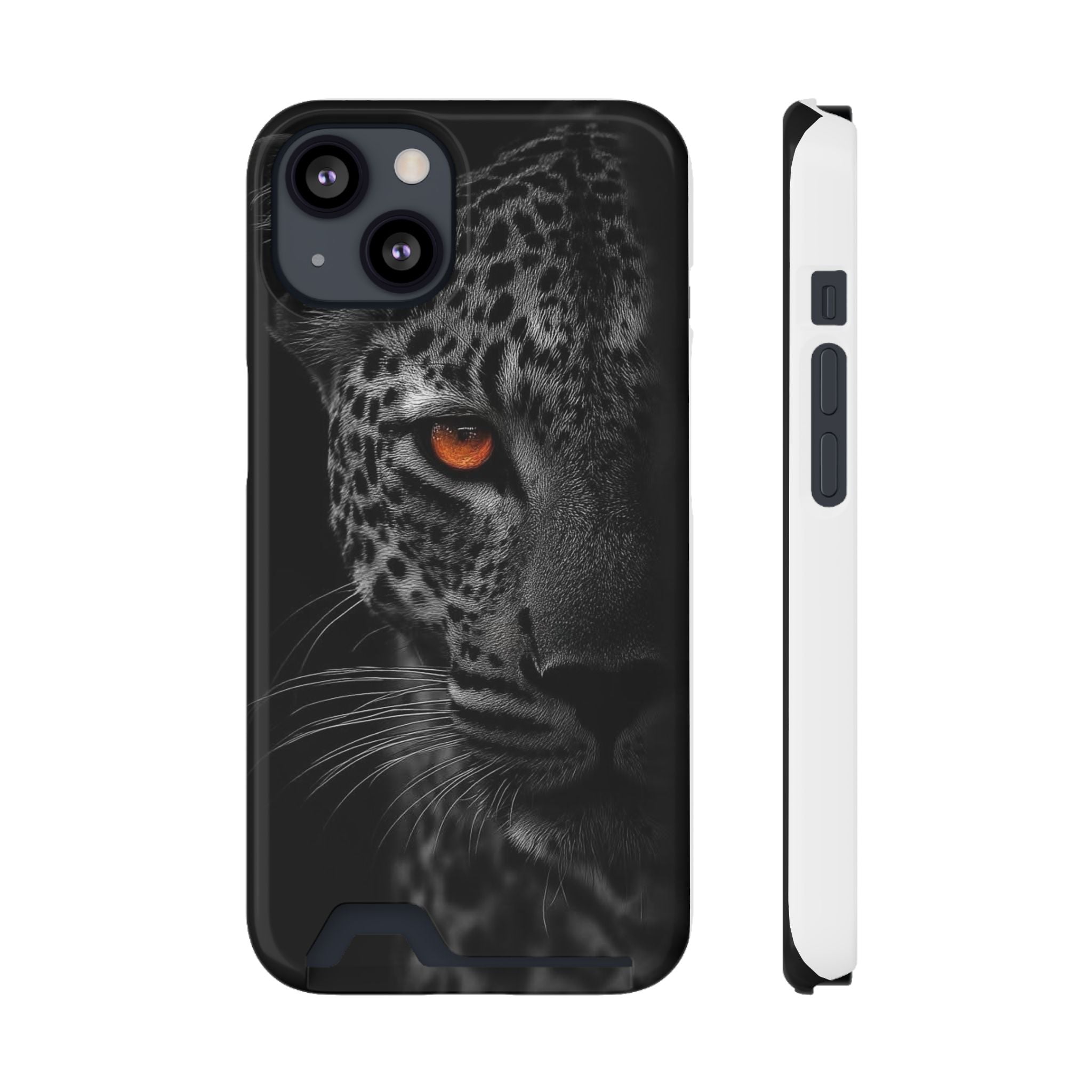 Leopard Gaze Phone Card Case — Rugged Protective Case with Card Holder