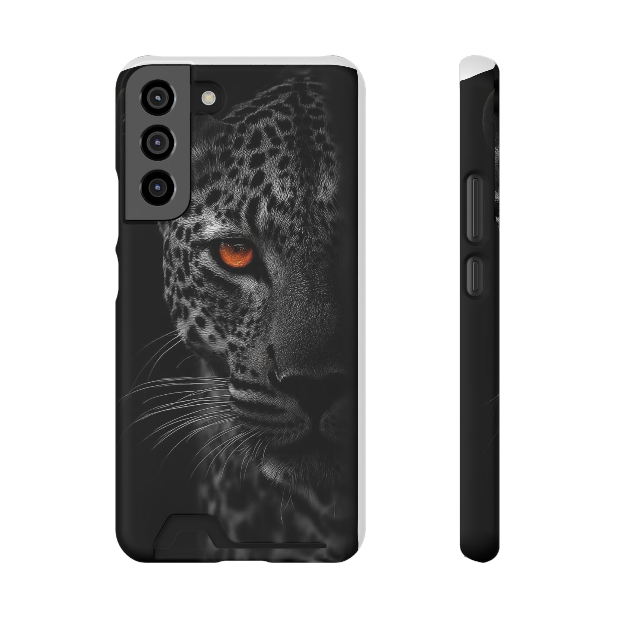 Leopard Gaze Phone Card Case — Rugged Protective Case with Card Holder