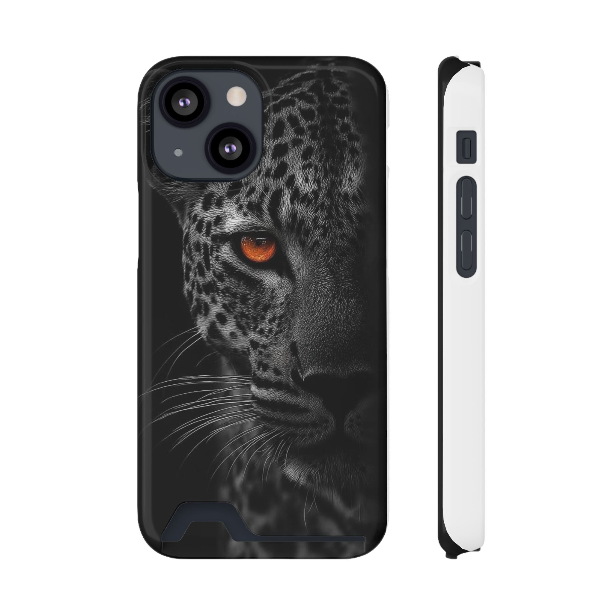 Leopard Gaze Phone Card Case — Rugged Protective Case with Card Holder