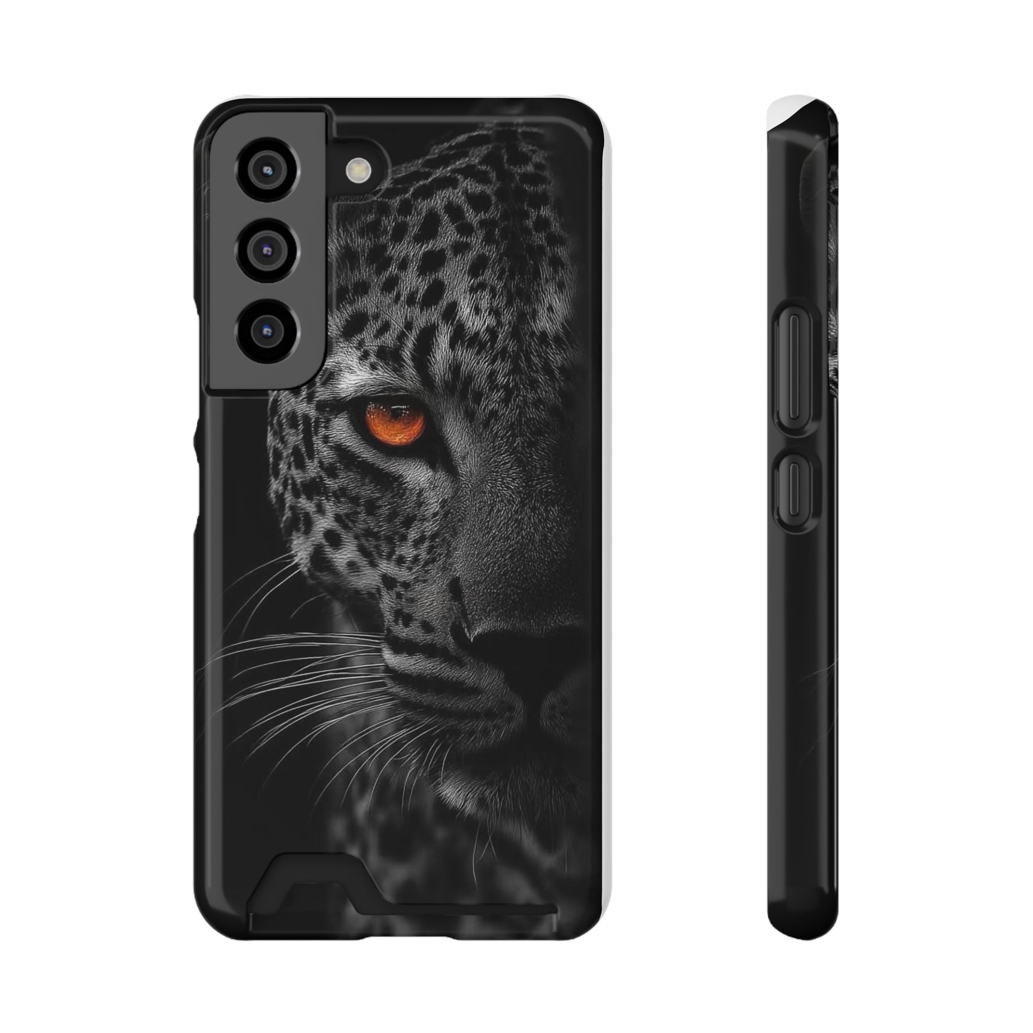 Leopard Gaze Phone Card Case — Rugged Protective Case with Card Holder